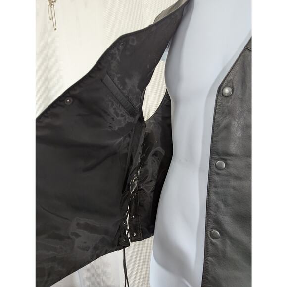 VICTORY MOTORCYCLES/FRONTIER! LUXE LACED SIDE  BLACK GENUINE LEATHER VEST! SZ 50 - Picture 6 of 9